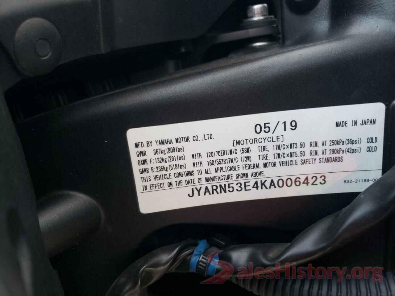 JYARN53E4KA006423 2019 YAMAHA MT09