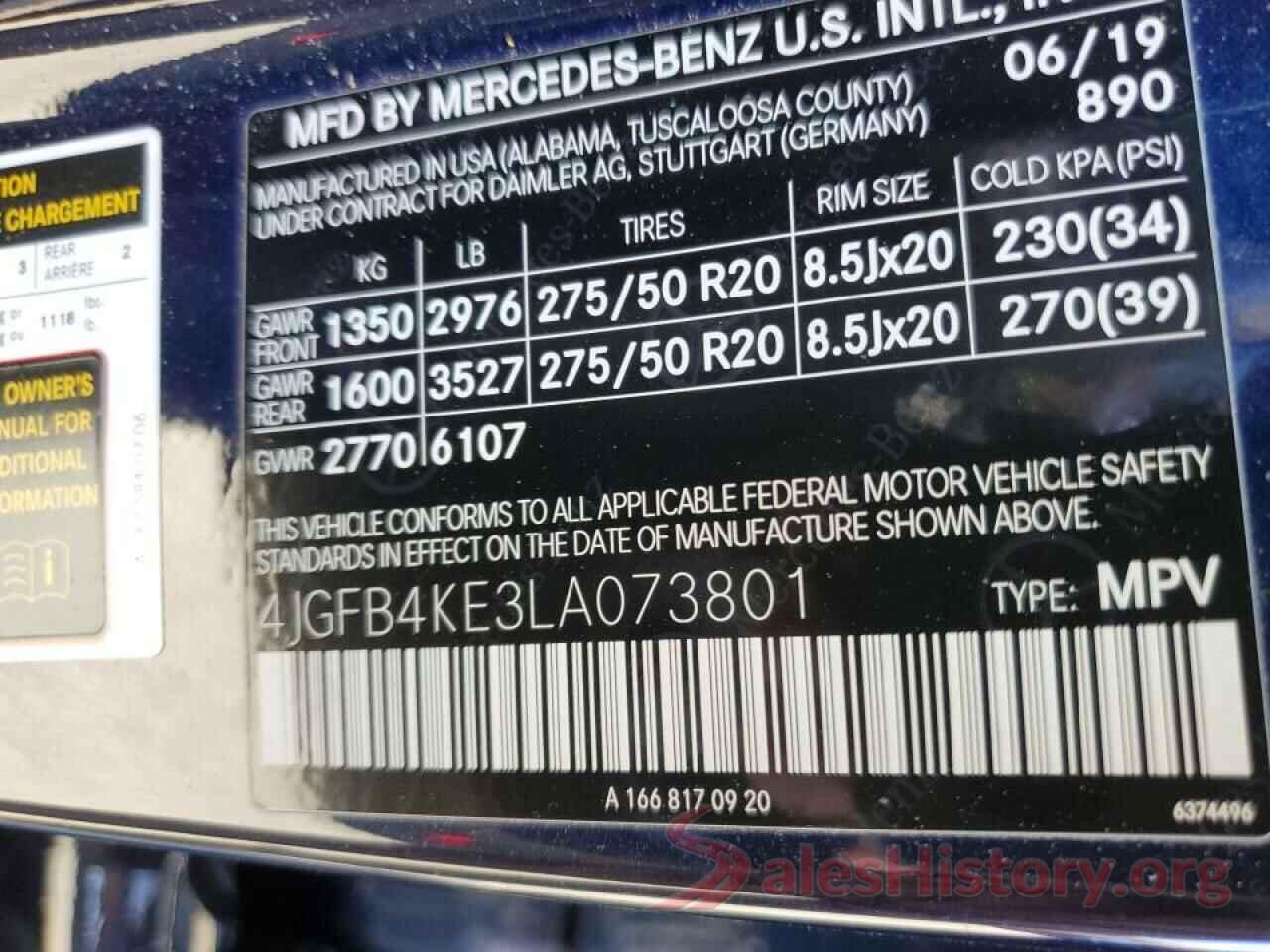 4JGFB4KE3LA073801 2020 MERCEDES-BENZ GLE-CLASS