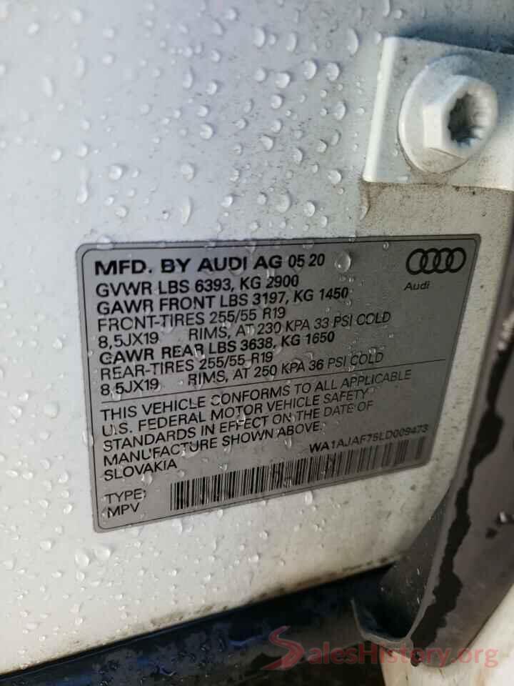 WA1AJAF75LD009473 2020 AUDI Q7