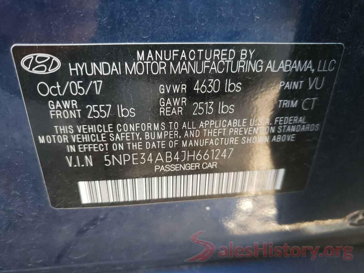 5NPE34AB4JH661247 2018 HYUNDAI SONATA