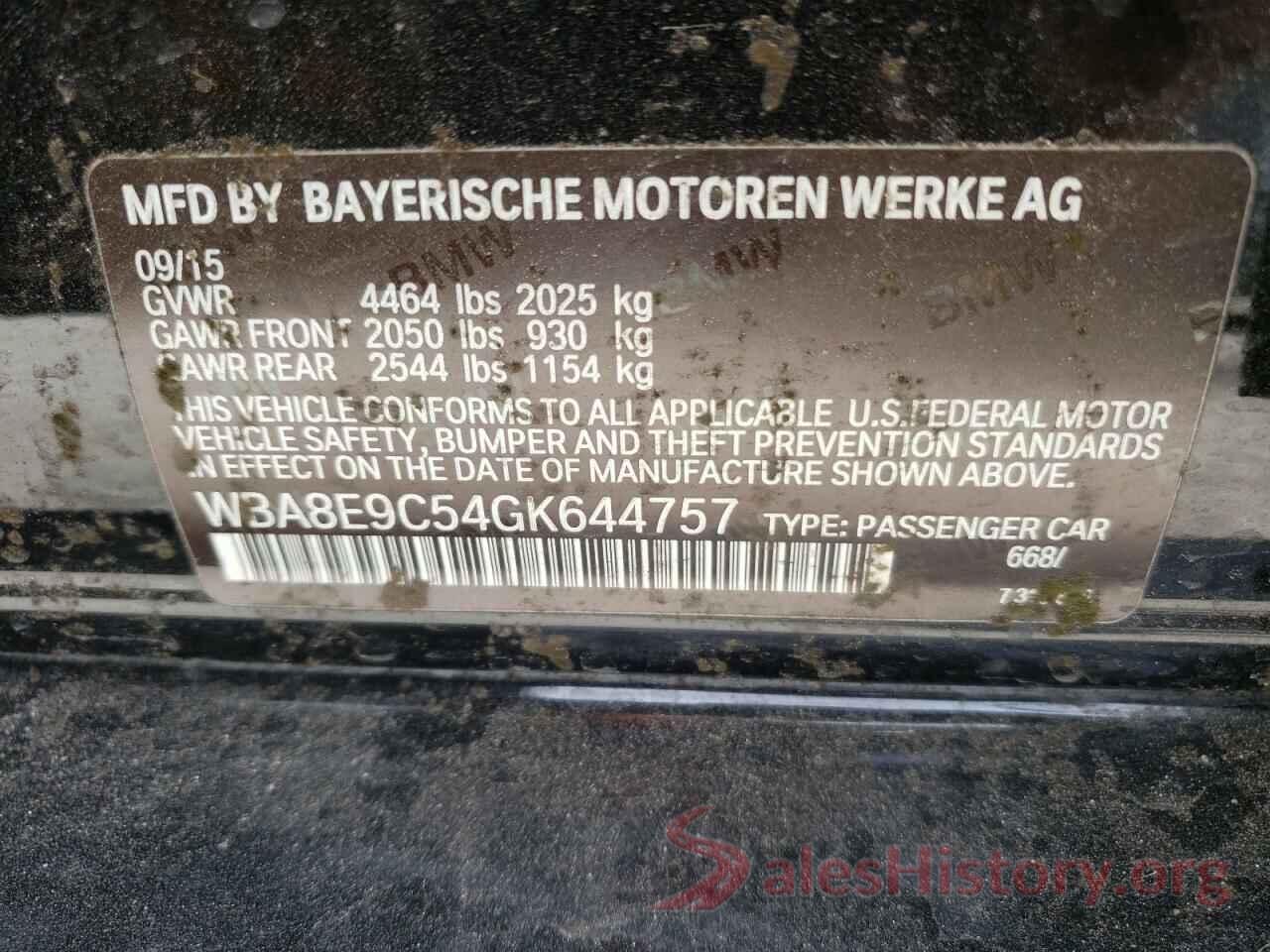 WBA8E9C54GK644757 2016 BMW 3 SERIES