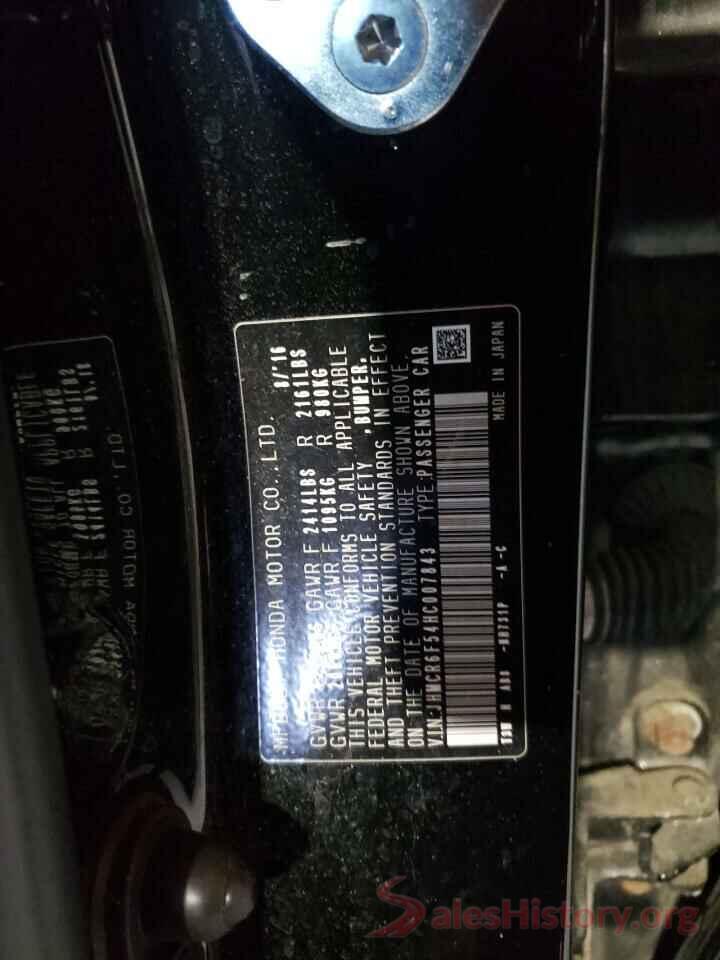 JHMCR6F54HC007843 2017 HONDA ACCORD