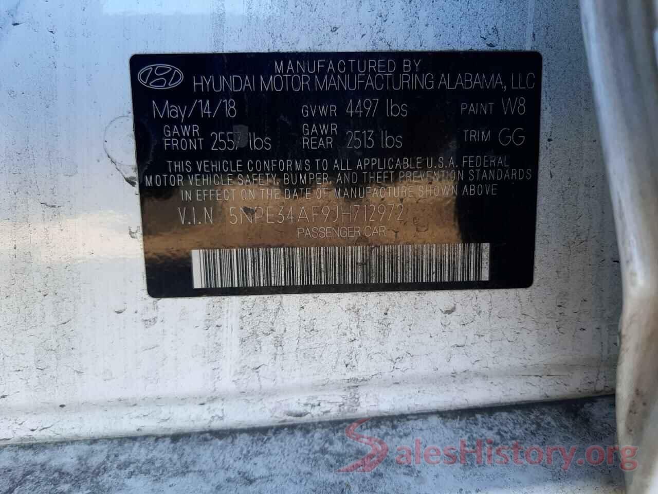 5NPE34AF9JH712972 2018 HYUNDAI SONATA