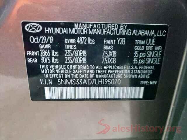 5NMS33AD7LH195070 2020 HYUNDAI SANTA FE