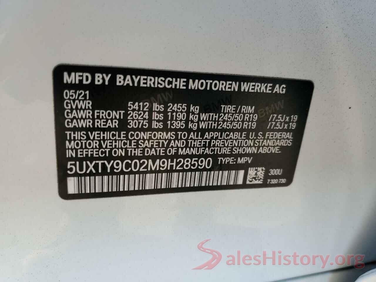 5UXTY9C02M9H28590 2021 BMW X3