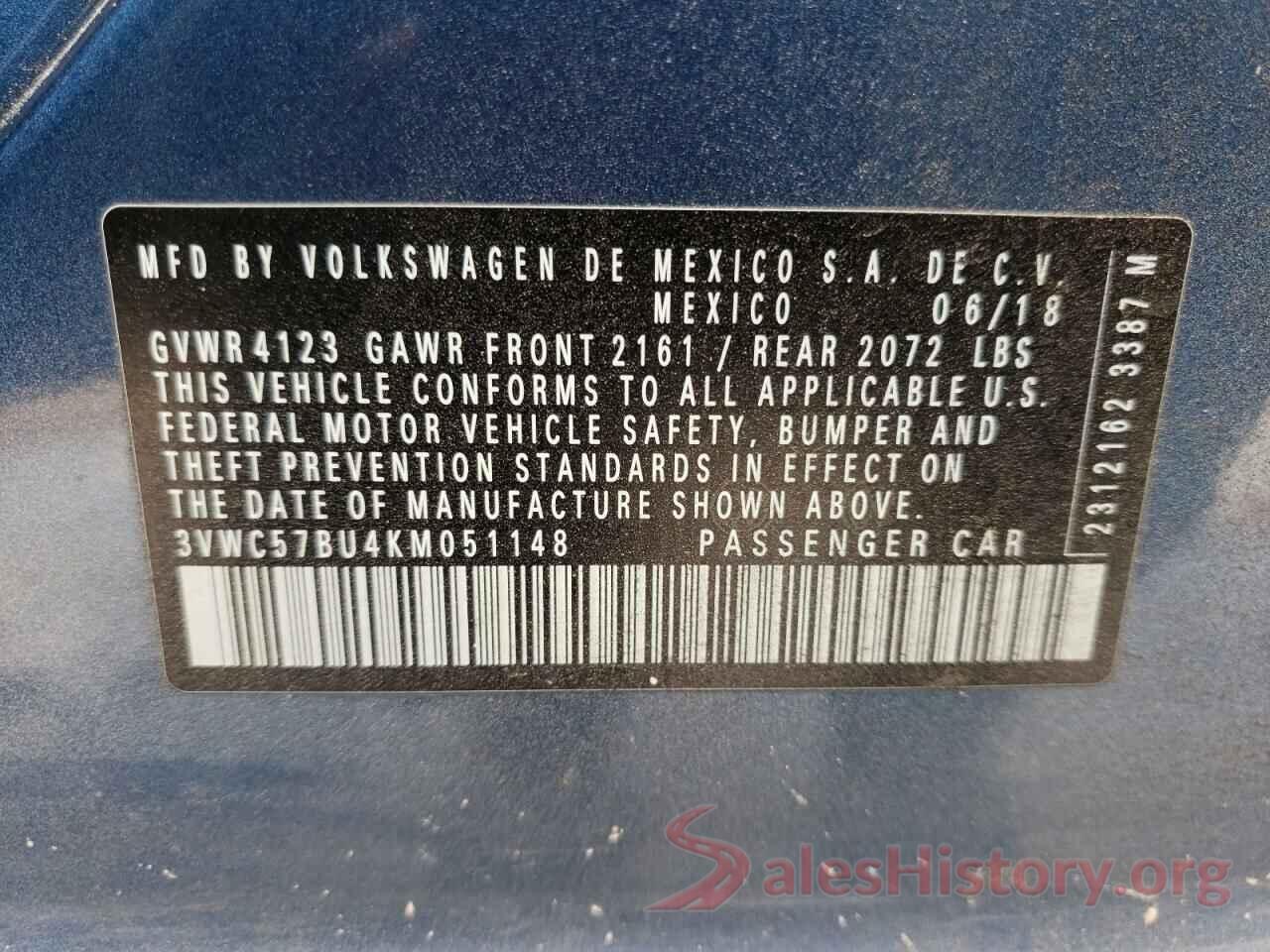 3VWC57BU4KM051148 2019 VOLKSWAGEN JETTA