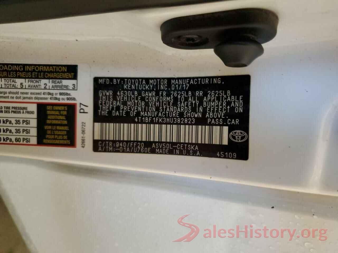 4T1BF1FK3HU382823 2017 TOYOTA CAMRY