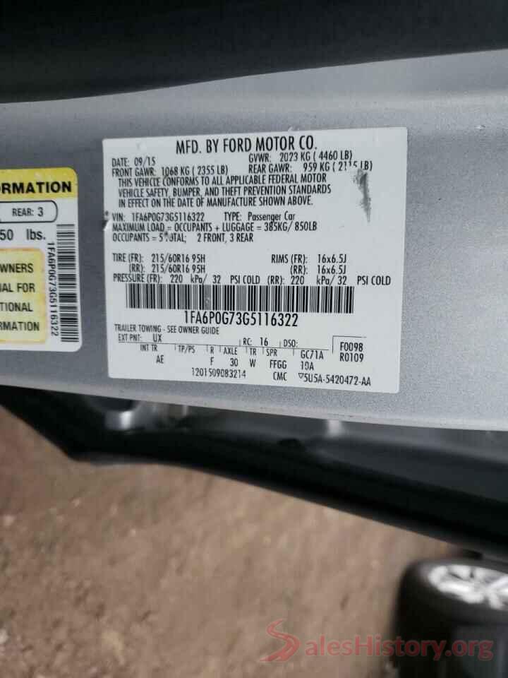 1FA6P0G73G5116322 2016 FORD FUSION