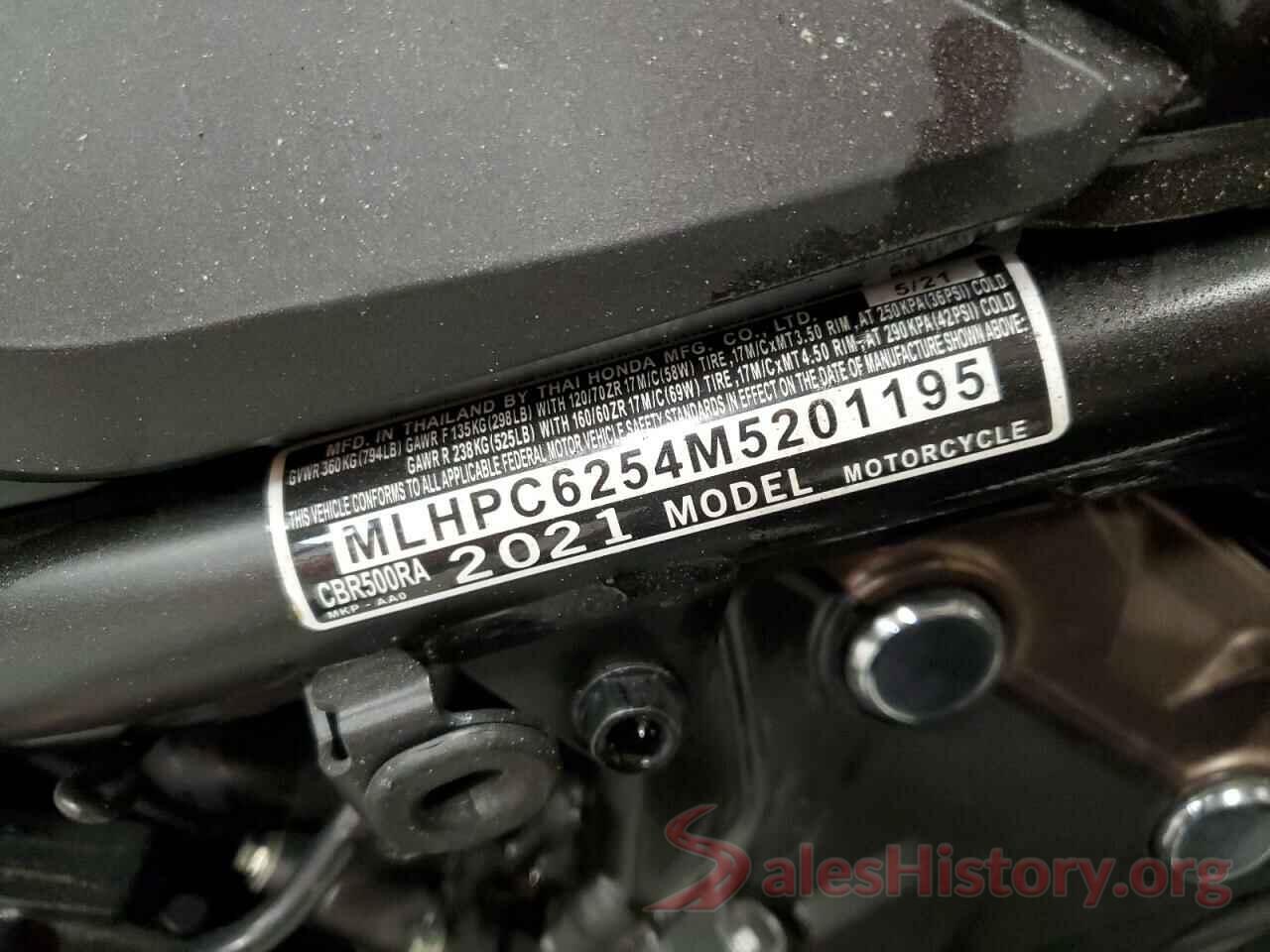 MLHPC6254M5201195 2021 HONDA CBR CYCLE