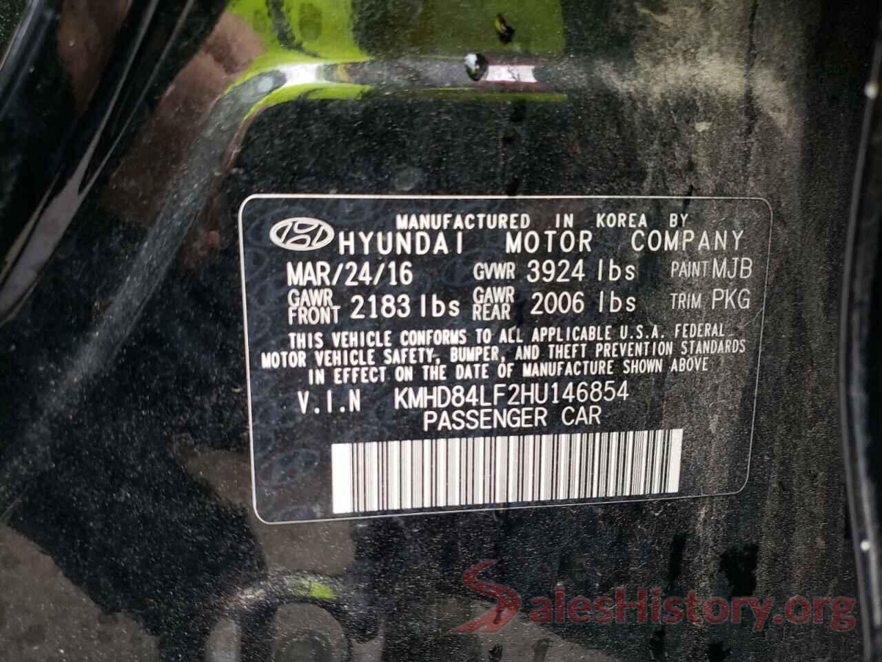 KMHD84LF2HU146854 2017 HYUNDAI ELANTRA