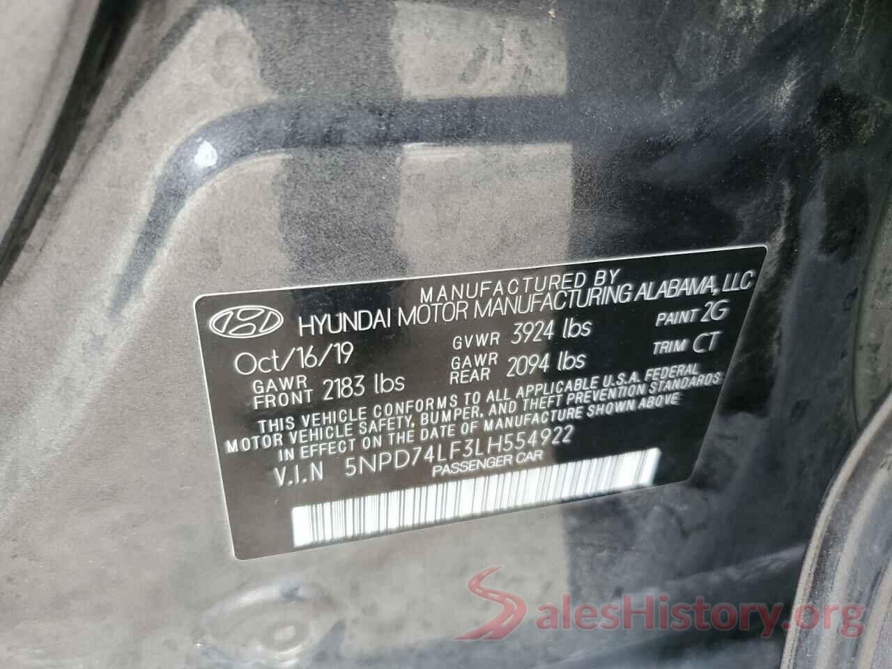 5NPD74LF3LH554922 2020 HYUNDAI ELANTRA