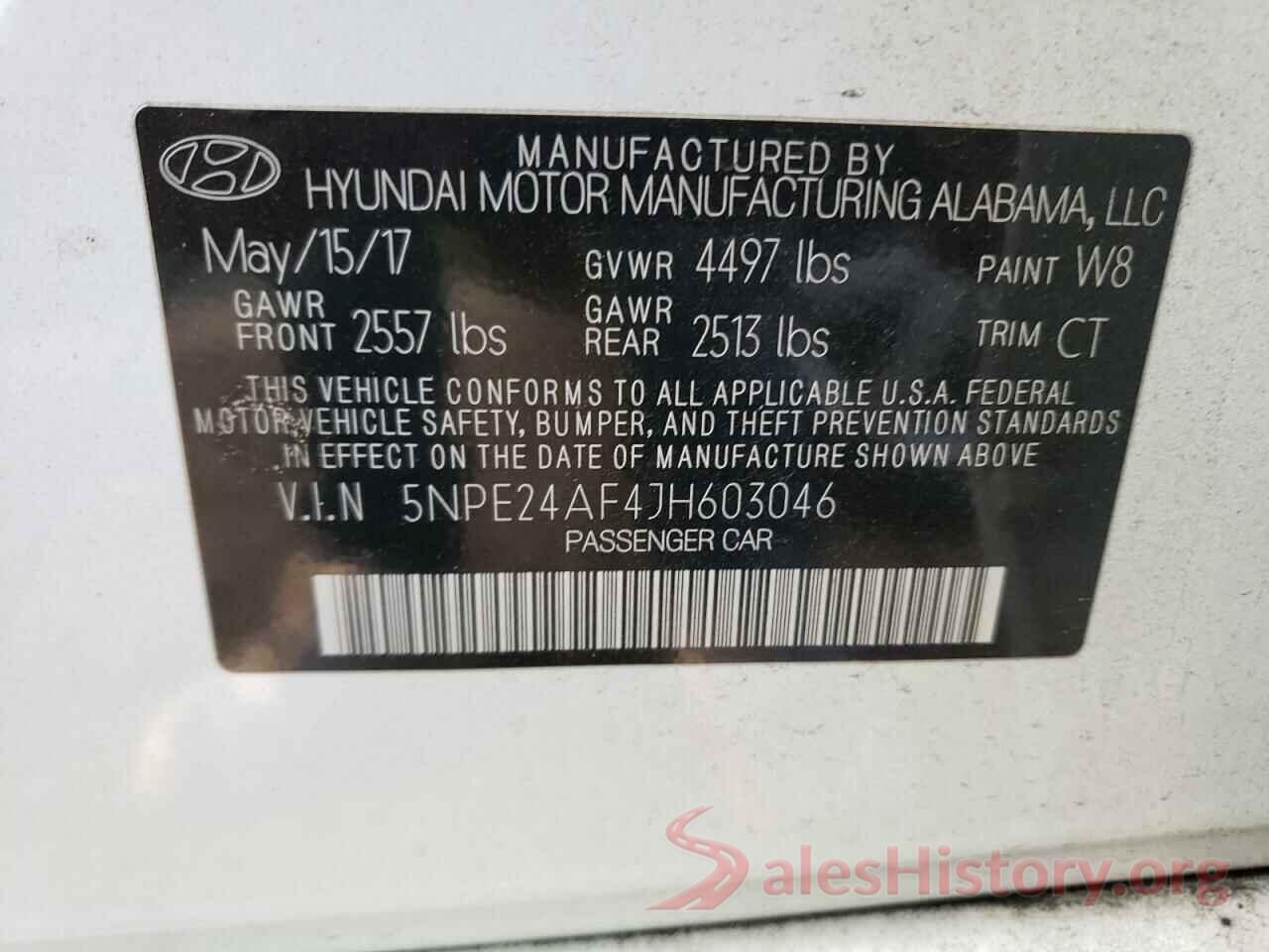 5NPE24AF4JH603046 2018 HYUNDAI SONATA