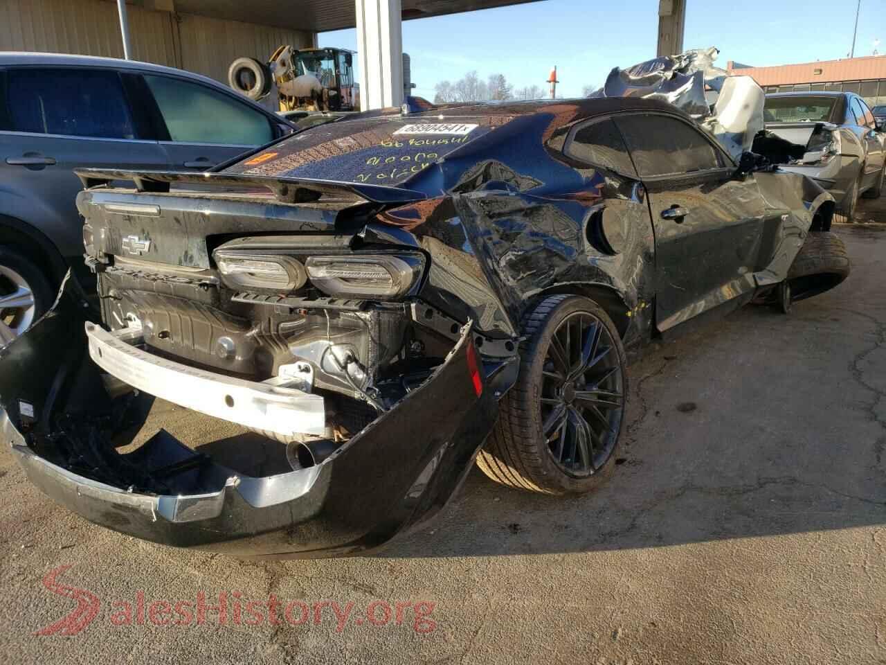 2020 CHEVROLET CAMARO VIN 1G1FH1R79L0117730, rear 3/4 view