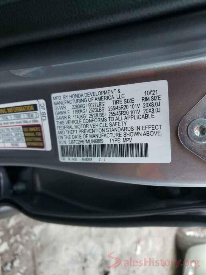 5J8TC2H67ML046889 2021 ACURA RDX