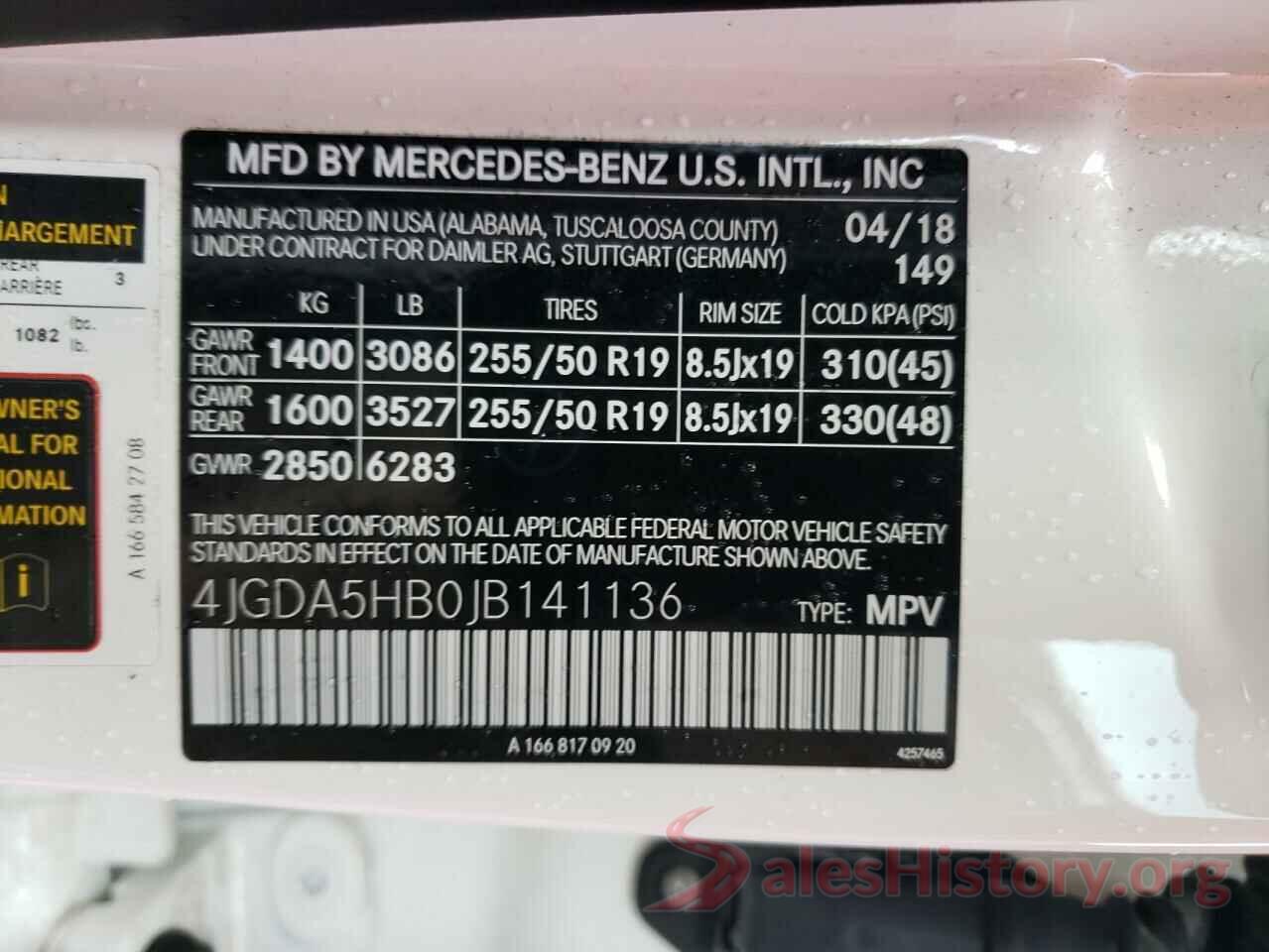 4JGDA5HB0JB141136 2018 MERCEDES-BENZ GLE-CLASS