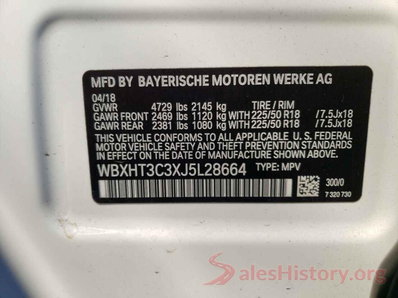 WBXHT3C3XJ5L28664 2018 BMW X1