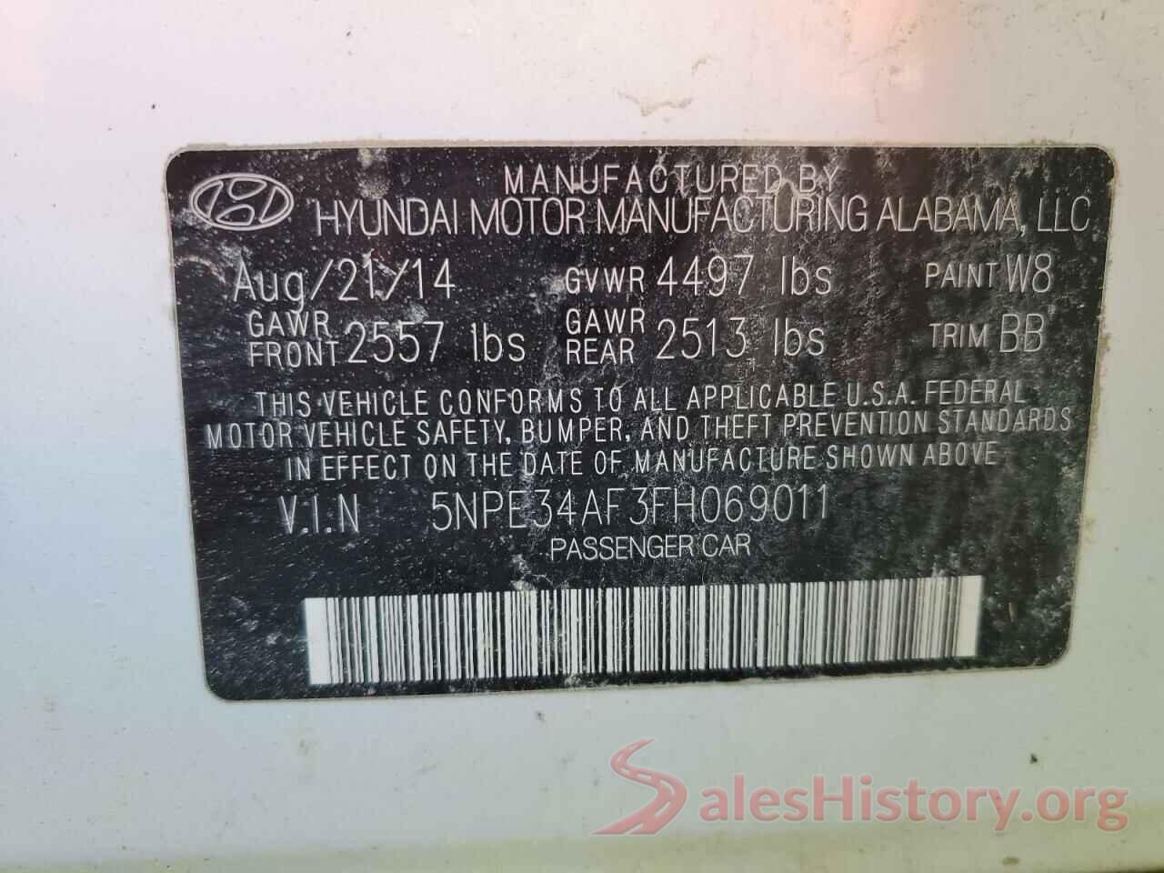 5NPE34AF3FH069011 2015 HYUNDAI SONATA