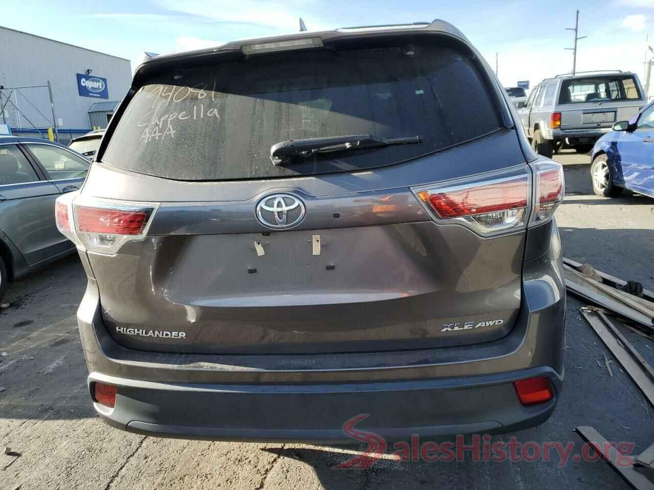 5TDJKRFHXGS272868 2016 TOYOTA HIGHLANDER