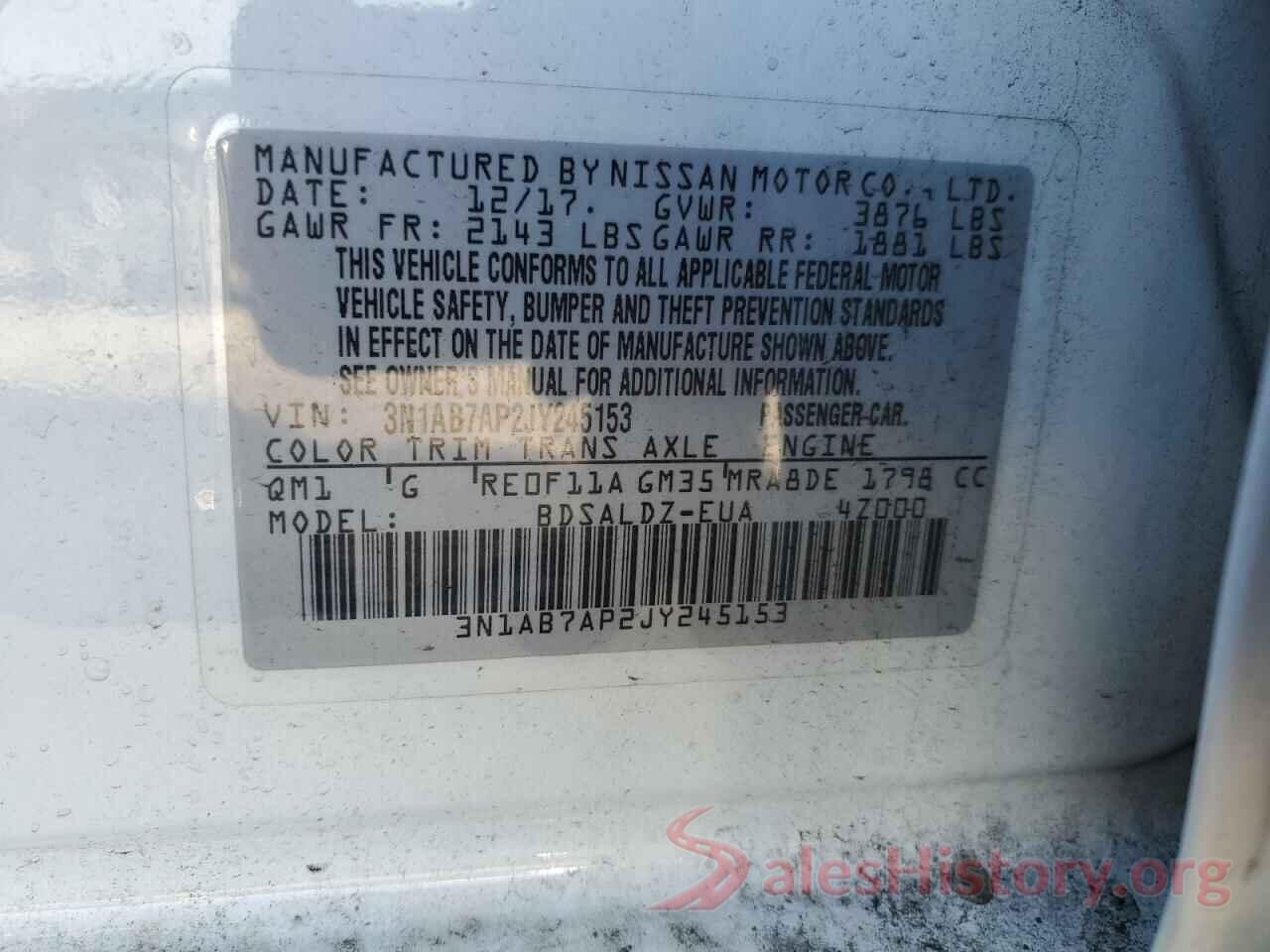 3N1AB7AP2JY245153 2018 NISSAN SENTRA