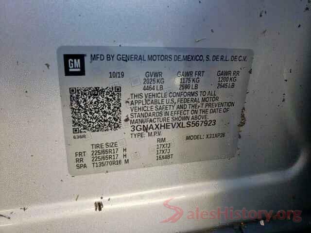 3GNAXHEVXLS567923 2020 CHEVROLET EQUINOX