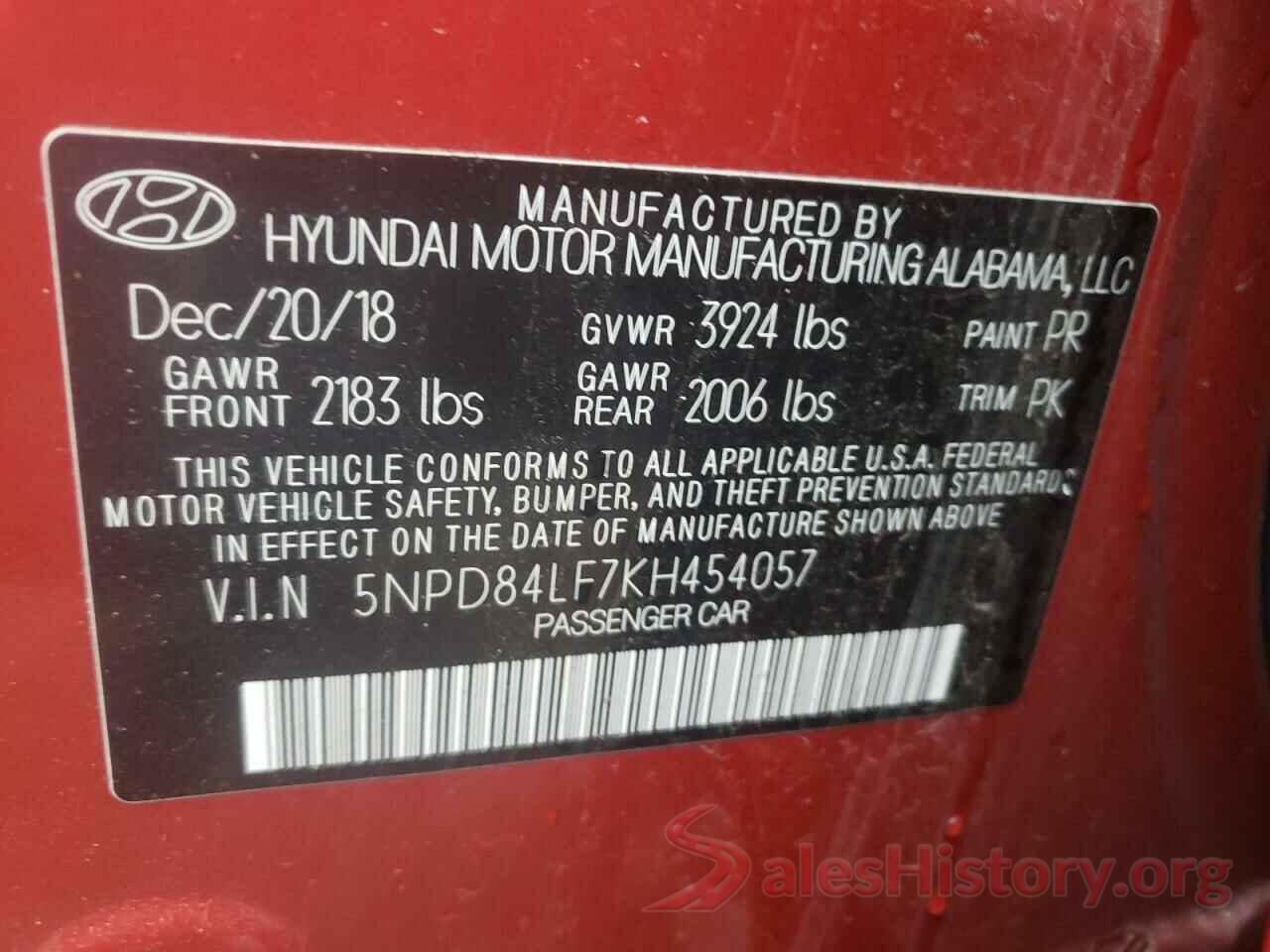 5NPD84LF7KH454057 2019 HYUNDAI ELANTRA