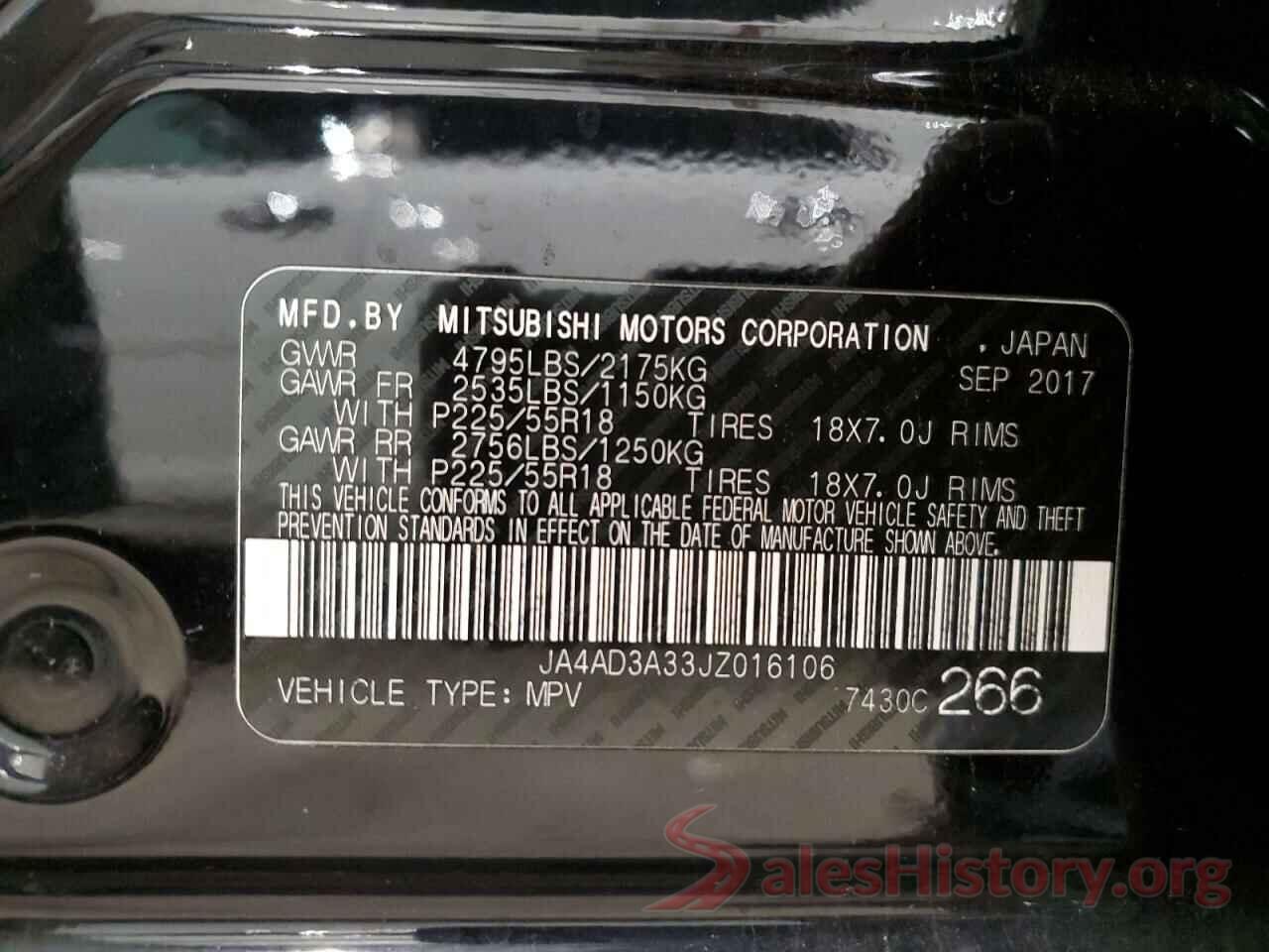 JA4AD3A33JZ016106 2018 MITSUBISHI OUTLANDER