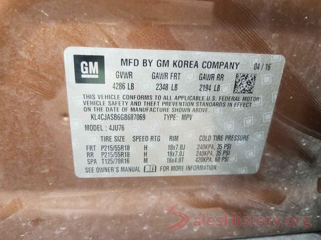 KL4CJASB6GB687069 2016 BUICK ENCORE