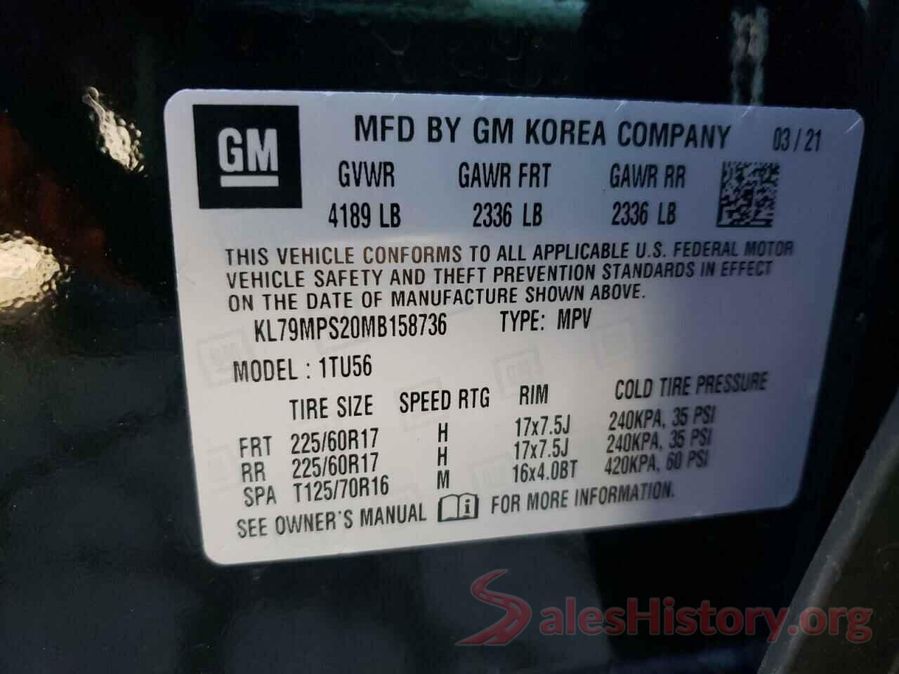 KL79MPS20MB158736 2021 CHEVROLET TRAILBLAZE