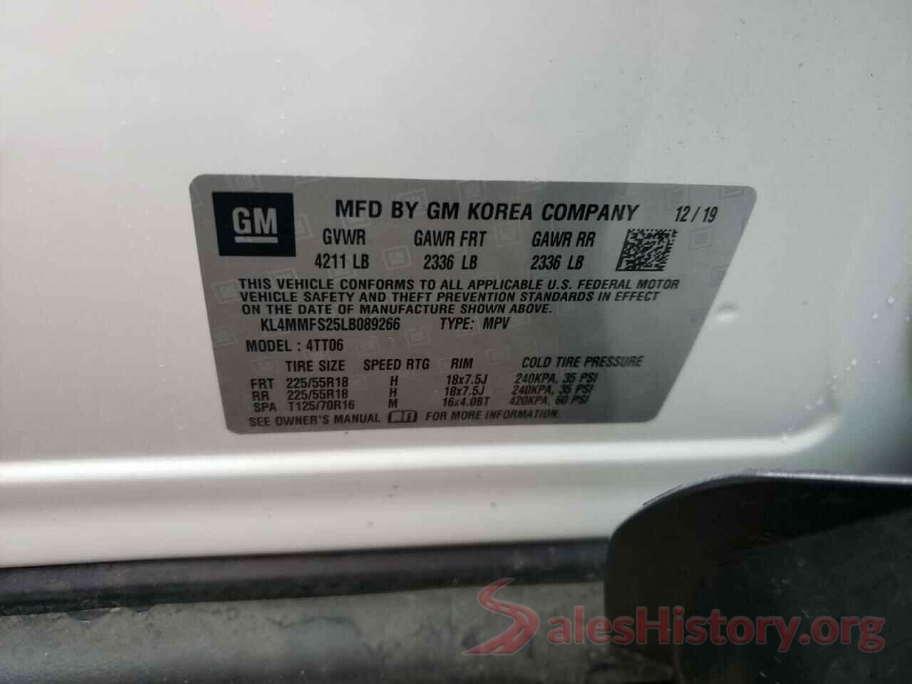 KL4MMFS25LB089266 2020 BUICK ENCORE