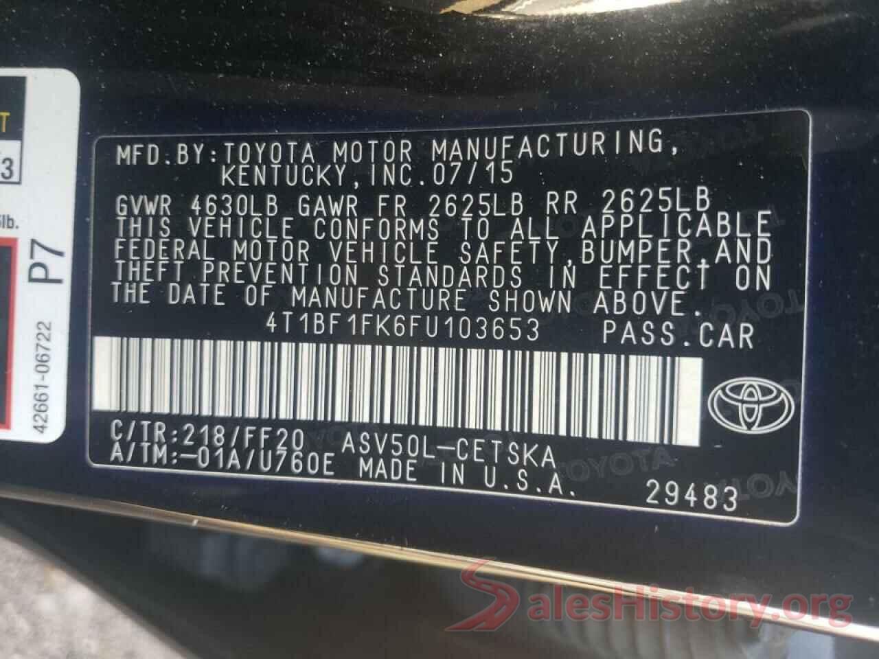 4T1BF1FK6FU103653 2015 TOYOTA CAMRY