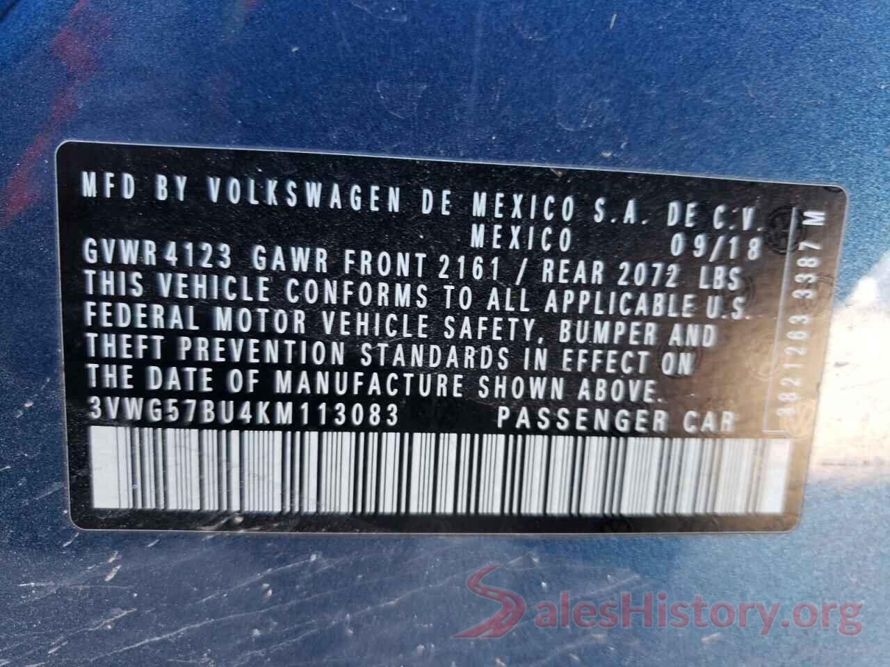 3VWG57BU4KM113083 2019 VOLKSWAGEN JETTA