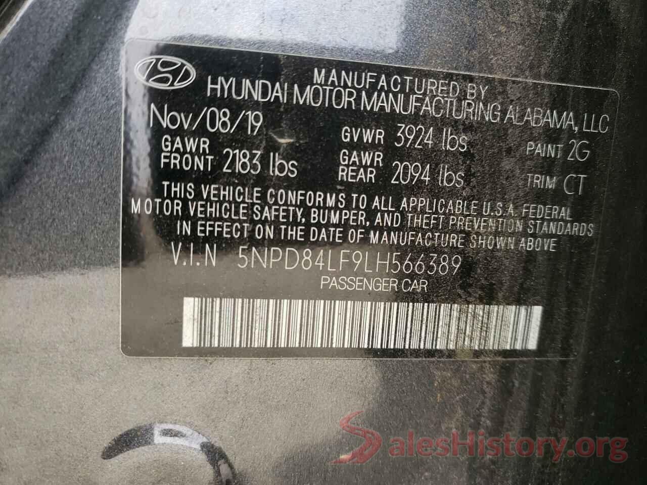 5NPD84LF9LH566389 2020 HYUNDAI ELANTRA