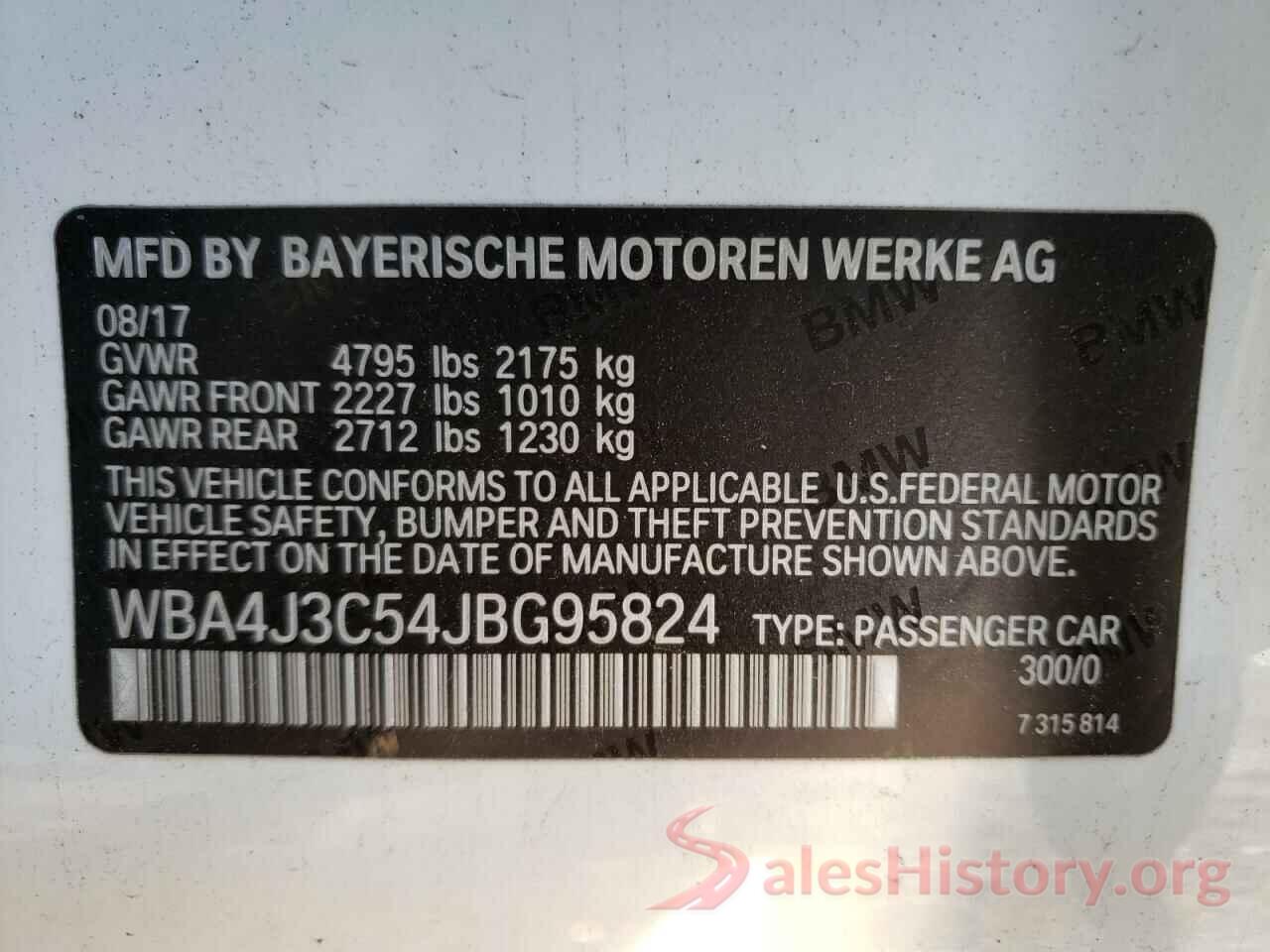 WBA4J3C54JBG95824 2018 BMW 4 SERIES