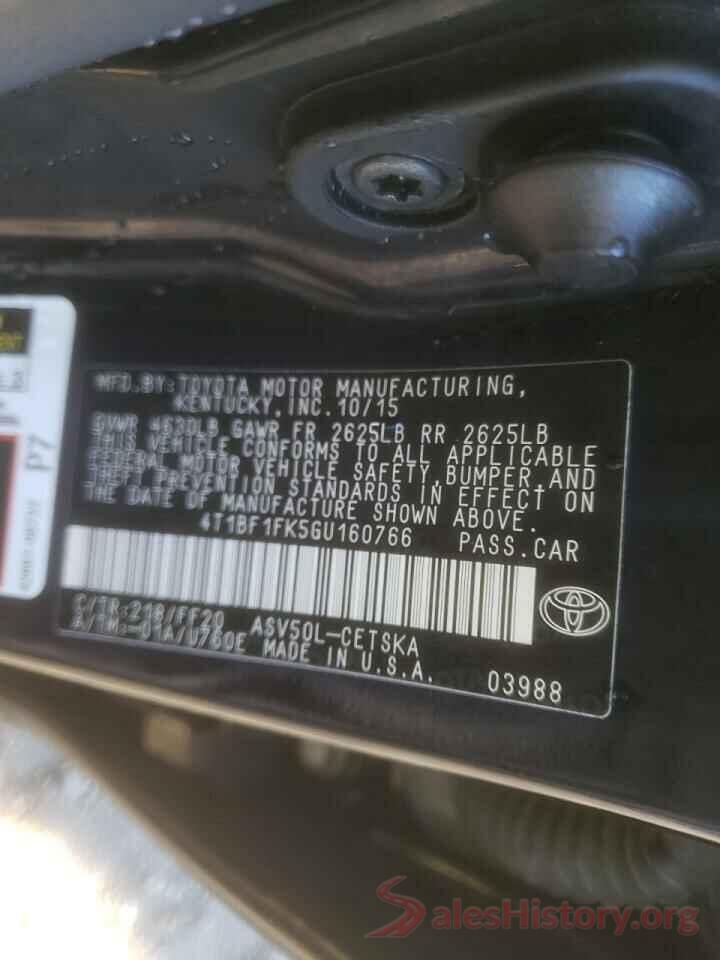 4T1BF1FK5GU160766 2016 TOYOTA CAMRY