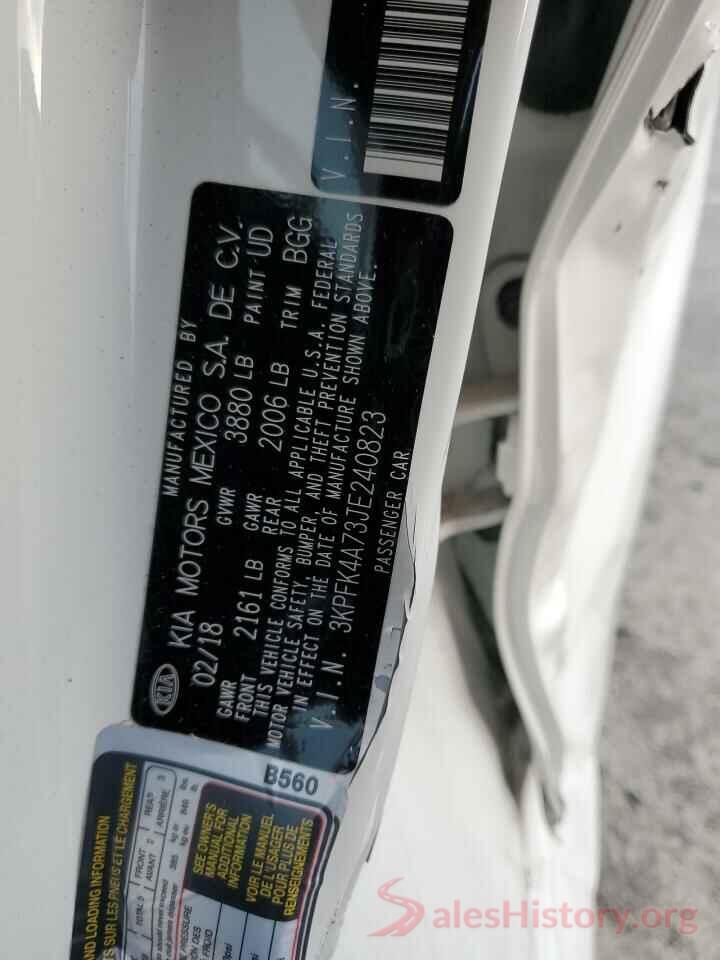 3KPFK4A73JE240823 2018 KIA FORTE