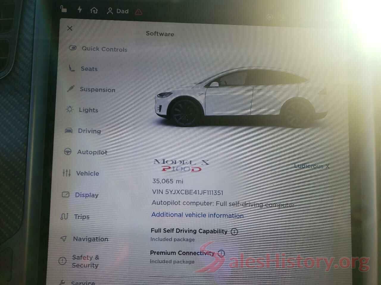 5YJXCBE41JF111351 2018 TESLA MODEL X