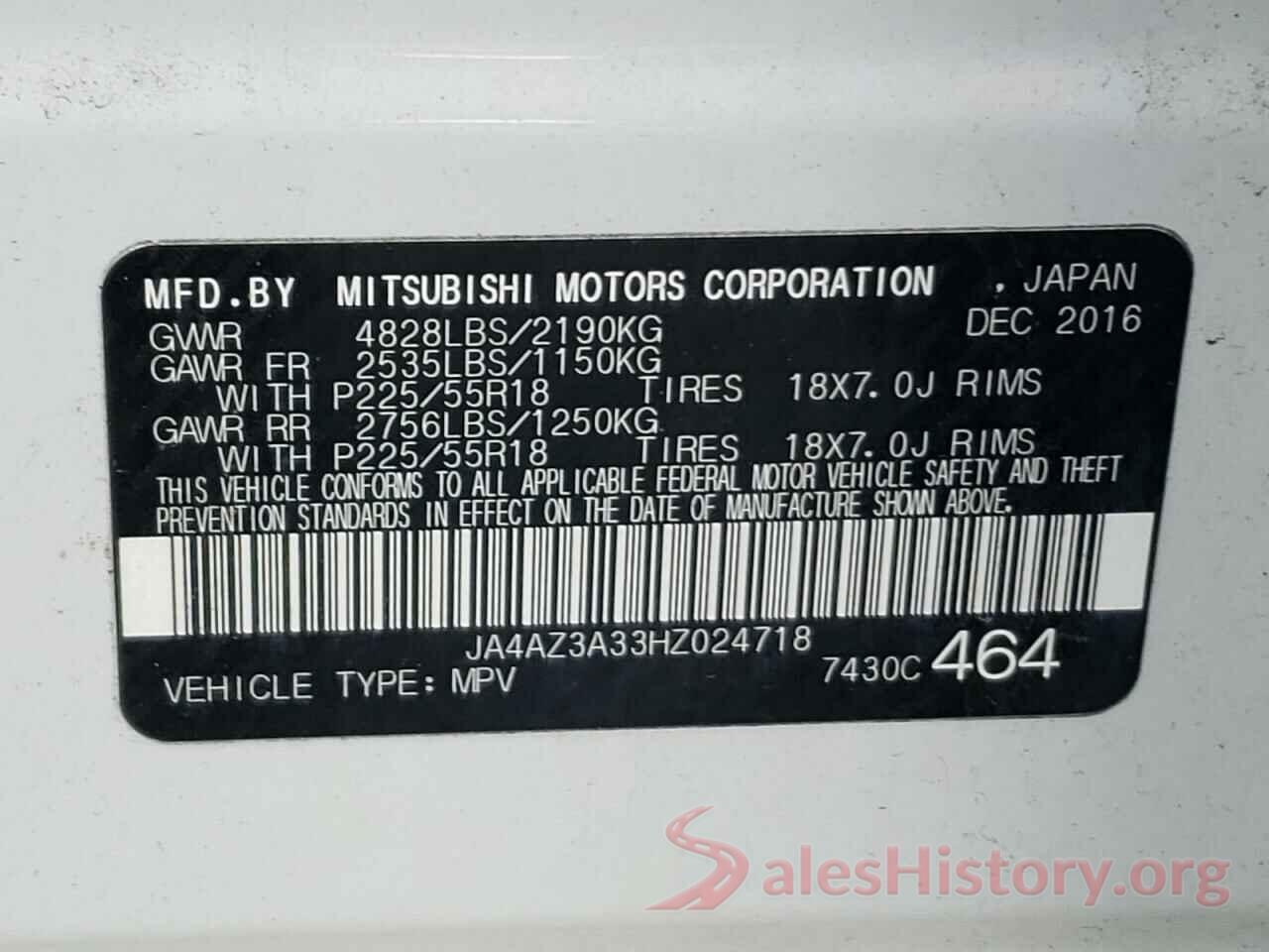 JA4AZ3A33HZ024718 2017 MITSUBISHI OUTLANDER