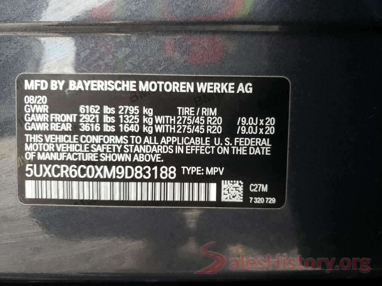 5UXCR6C0XM9D83188 2021 BMW X5