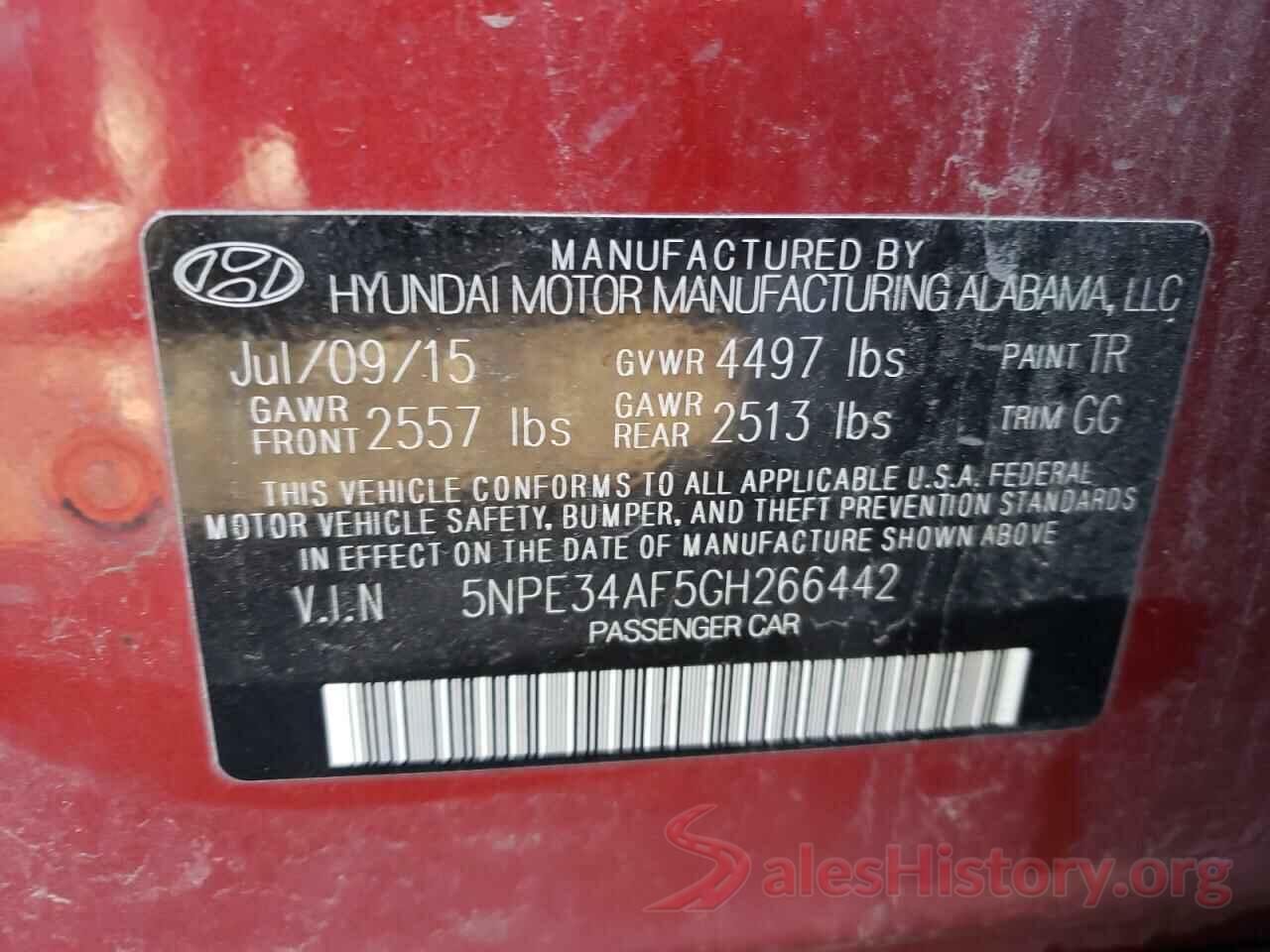 5NPE34AF5GH266442 2016 HYUNDAI SONATA