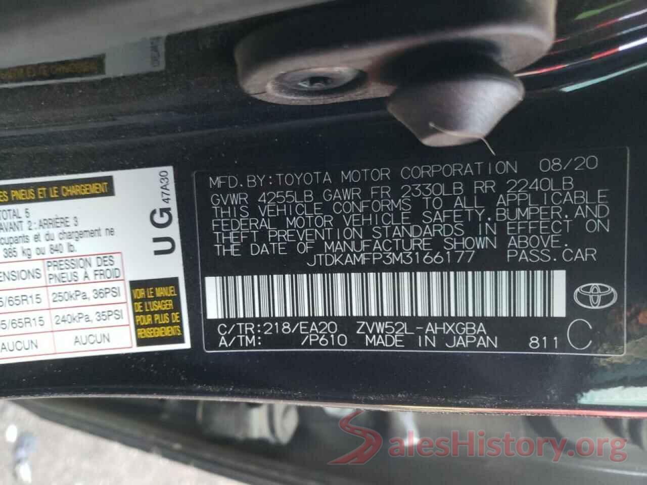 JTDKAMFP3M3166177 2021 TOYOTA PRIUS