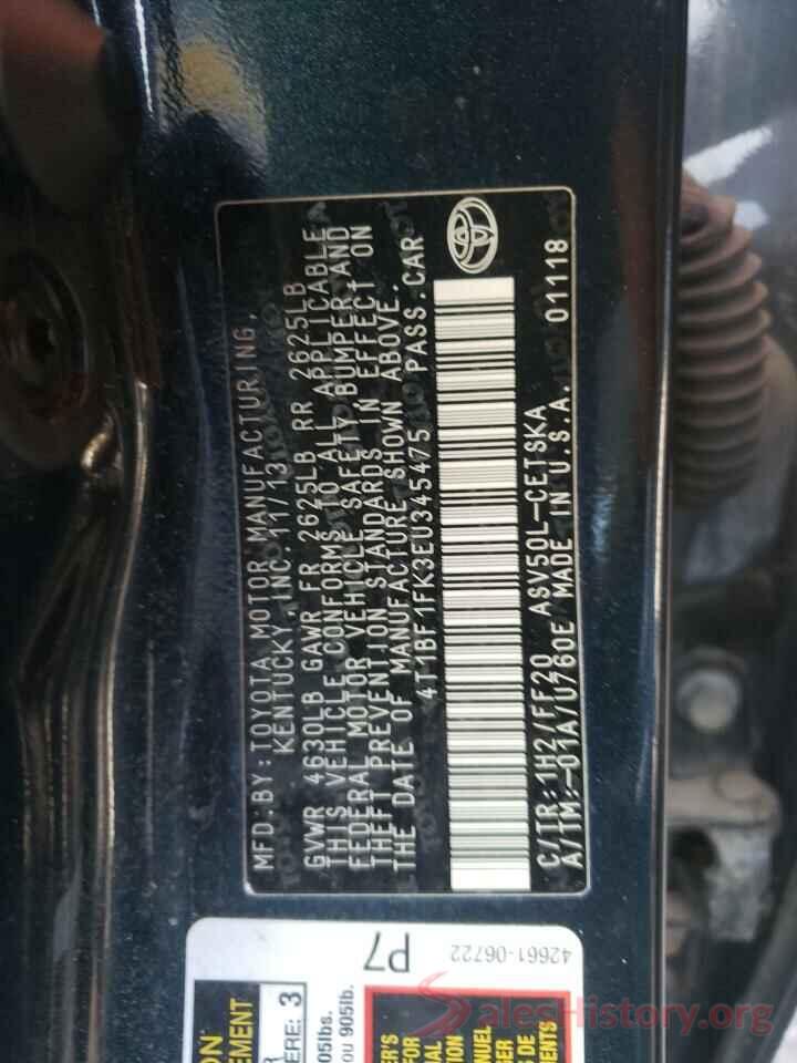 4T1BF1FK3EU345475 2014 TOYOTA CAMRY