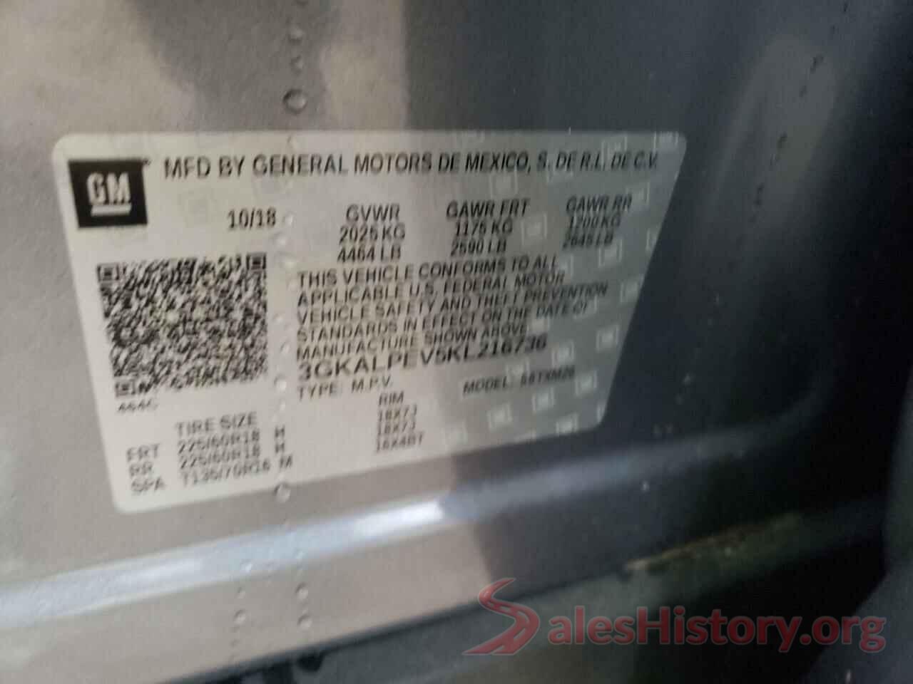 3GKALPEV5KL216736 2019 GMC TERRAIN