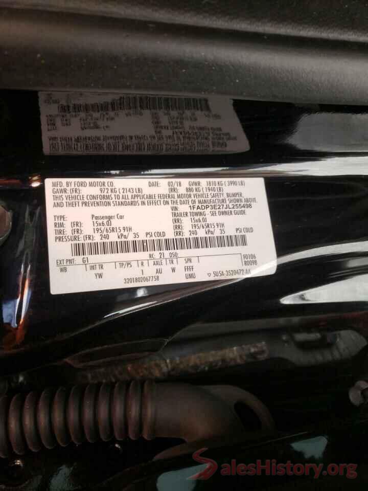 1FADP3E27JL255498 2018 FORD FOCUS