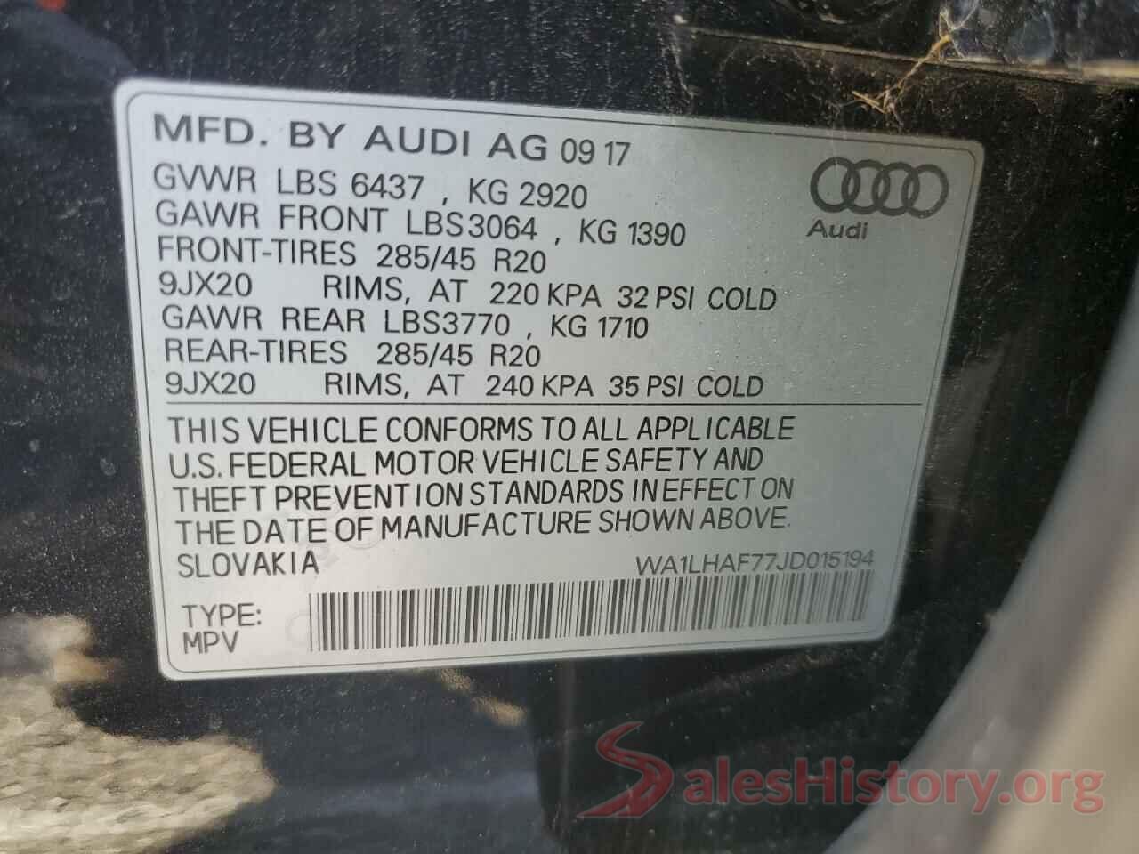 WA1LHAF77JD015194 2018 AUDI Q7