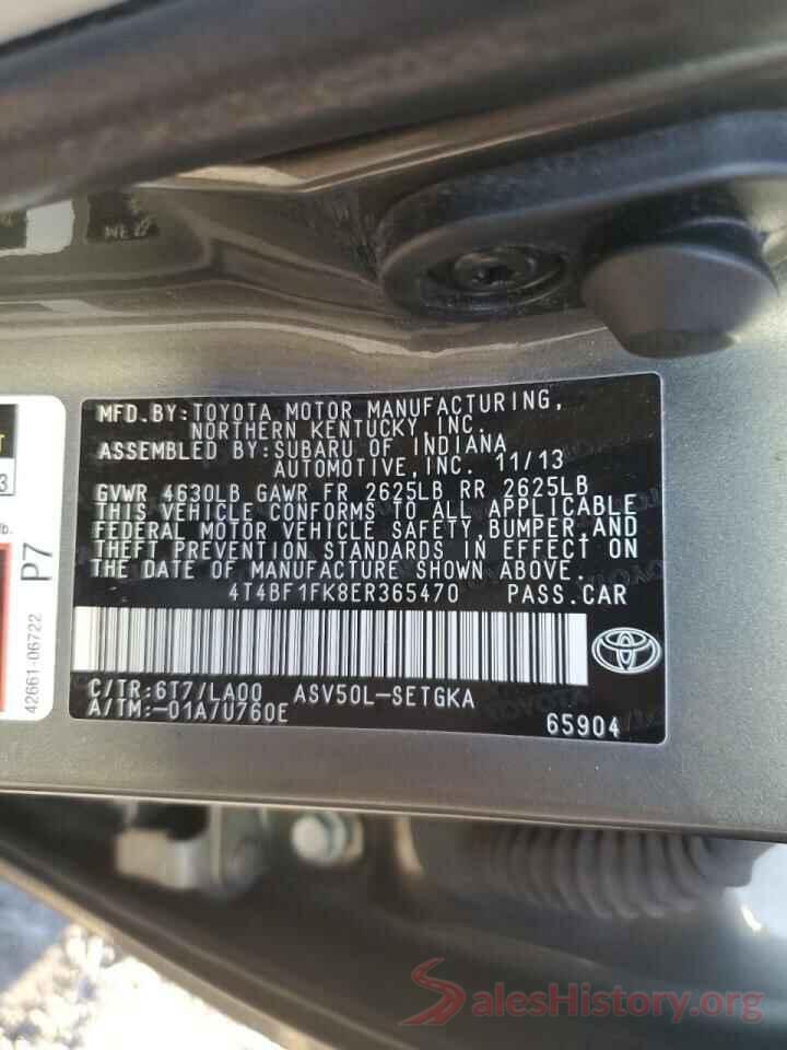 4T4BF1FK8ER365470 2014 TOYOTA CAMRY