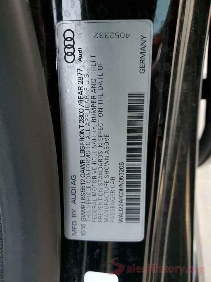 WAU22AFC0HN053206 2017 AUDI A7