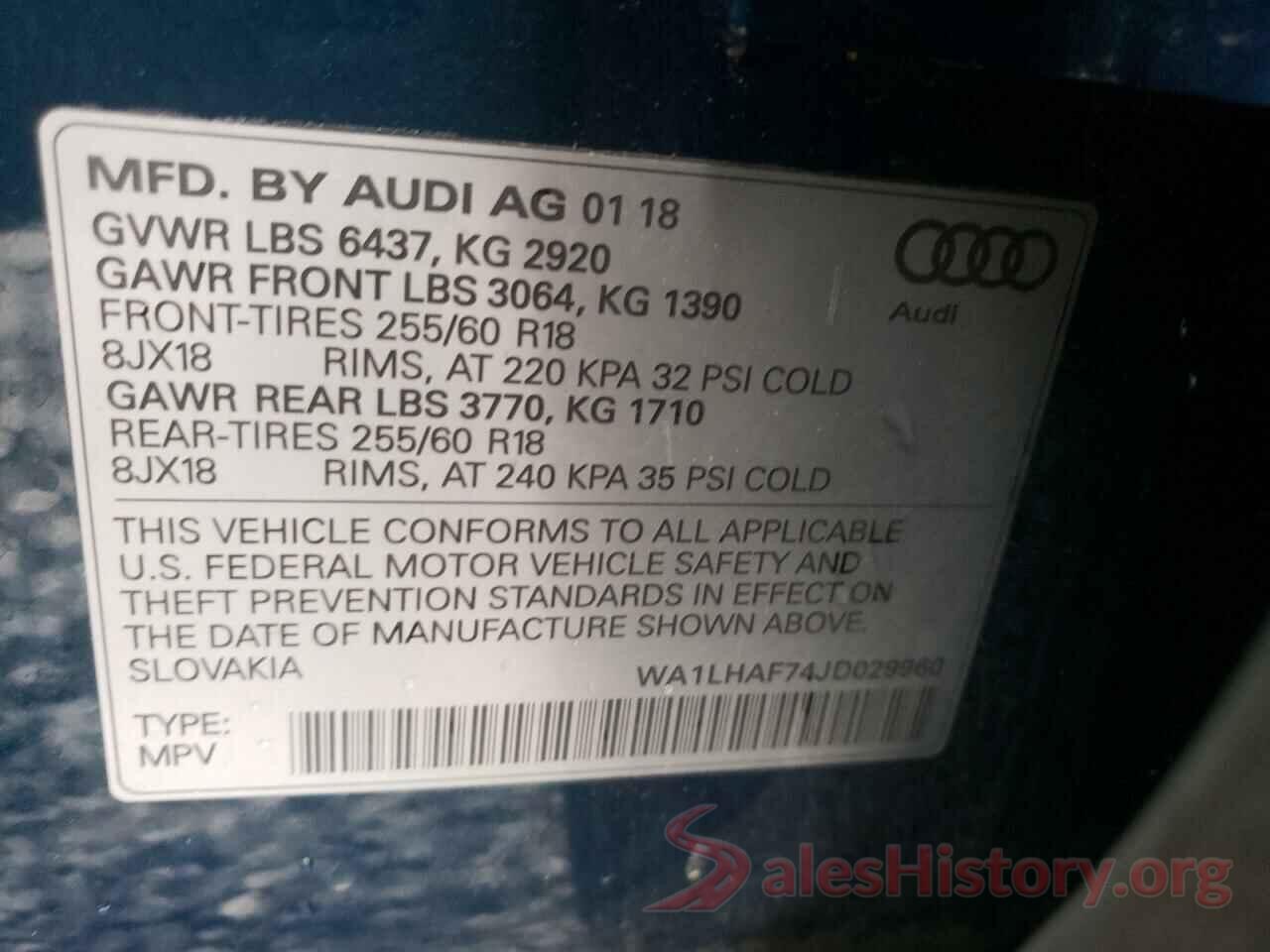 WA1LHAF74JD029960 2018 AUDI Q7