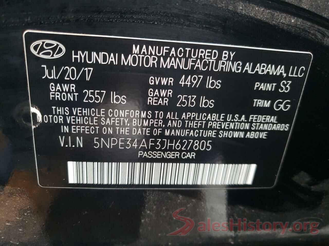 5NPE34AF3JH627805 2018 HYUNDAI SONATA