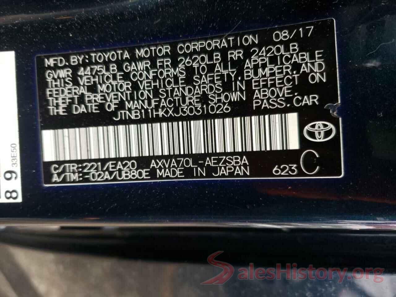 JTNB11HKXJ3031026 2018 TOYOTA CAMRY