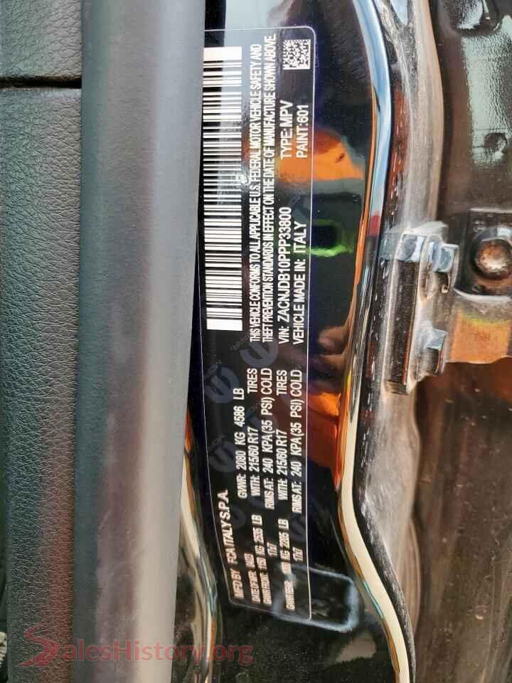2023 JEEP RENEGADE VIN ZACNJDB10PPP33800, wheel and tire
